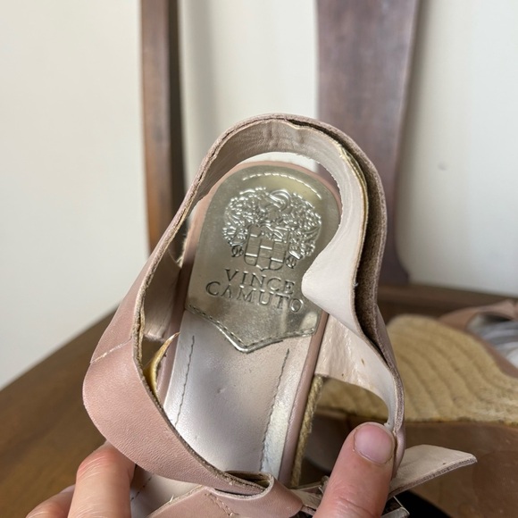Vince Camuto Tan Leather Wedge Sandals - Picture 9 of 14